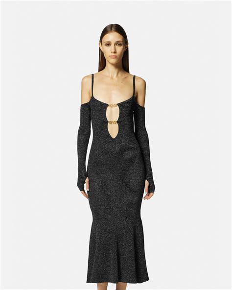 versace cutout velvet midi dress|Women's Dresses .